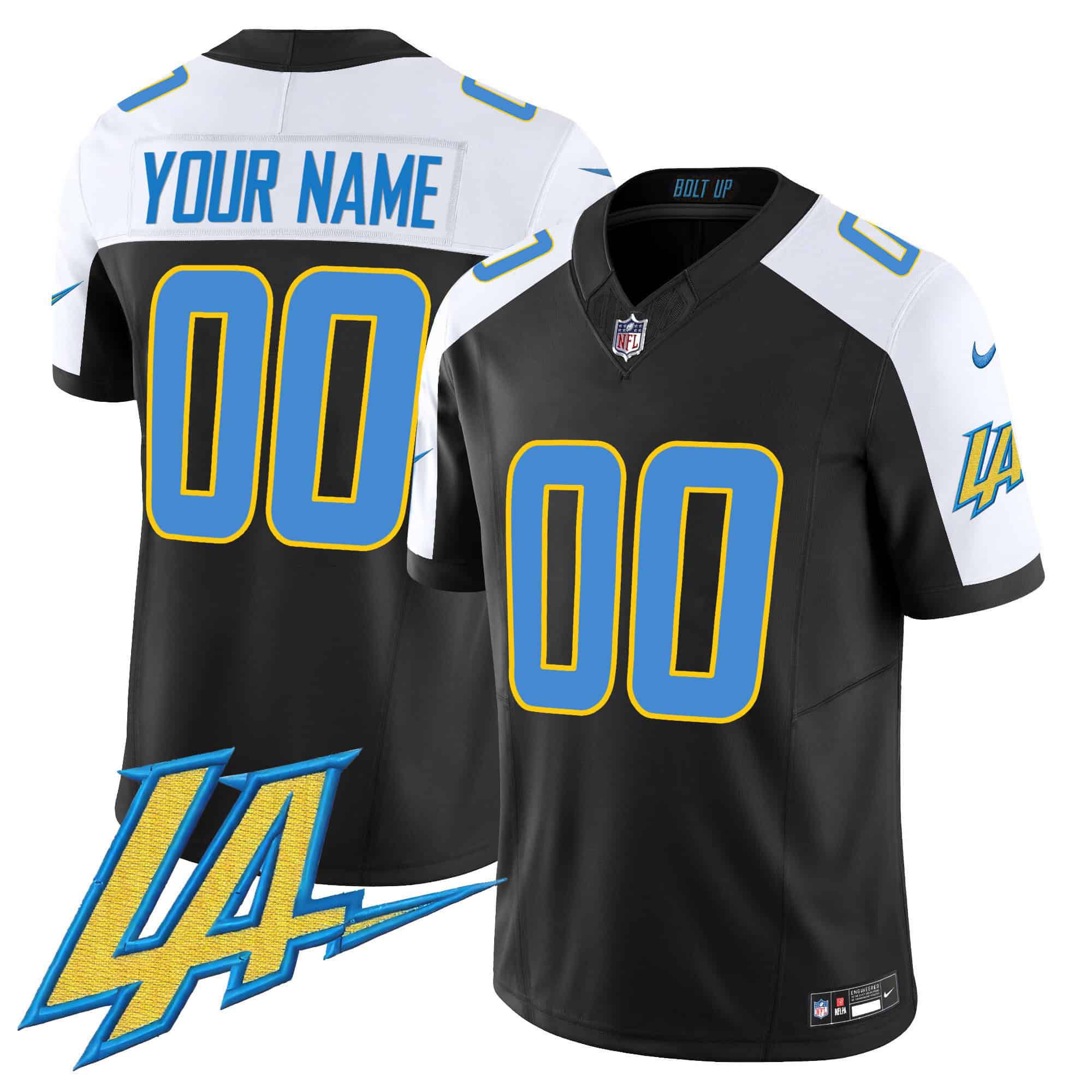 Men Los Angeles Chargers Black 2024 Nike Vapor Limited Custom NFL Jersey->customized nfl jersey->Custom Jersey